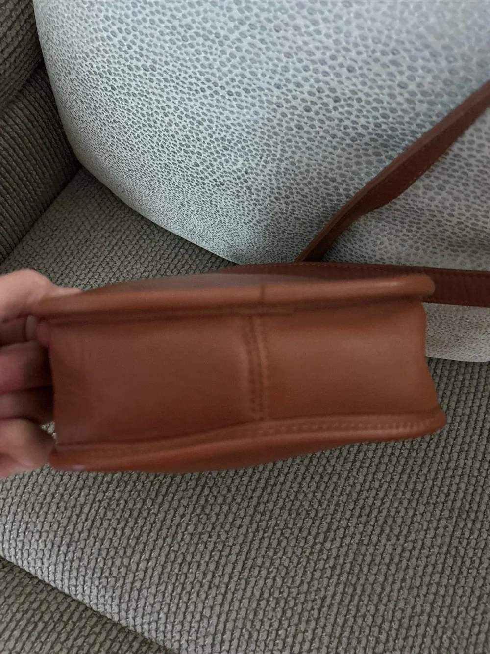 Coach Chestnut Brown Leather Crossbody with Gold Turnlock